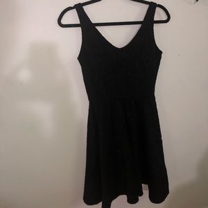 Black lace skater dress